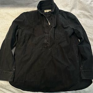 Denim Long Sleeve popover shirt